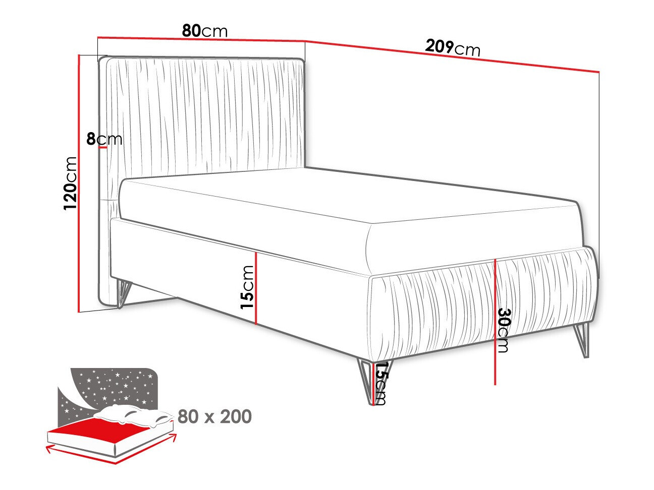 Bed Logan 112 (Amor Velvet 4304)