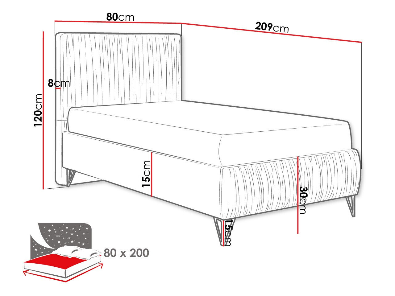 Bed Logan 112 (Amor Velvet 4305)