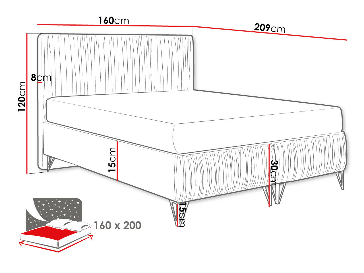 Bed Logan 112 (Amor Velvet 4305)