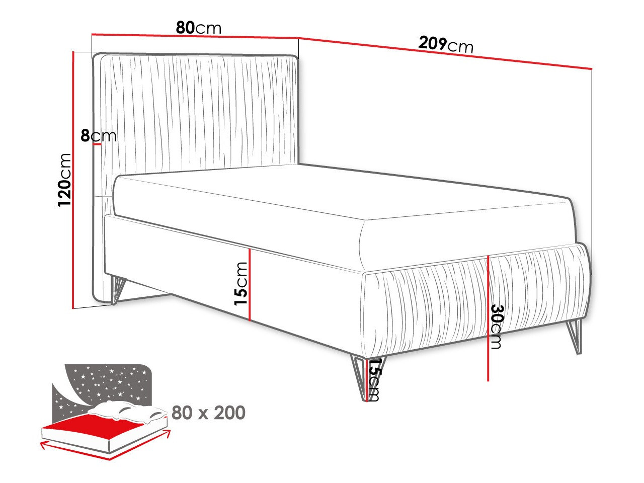 Bed Logan 112 (Amor Velvet 4314)