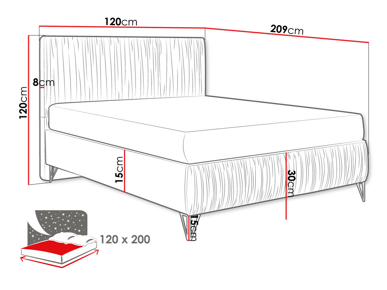 Bed Logan 112 (Amor Velvet 4318)