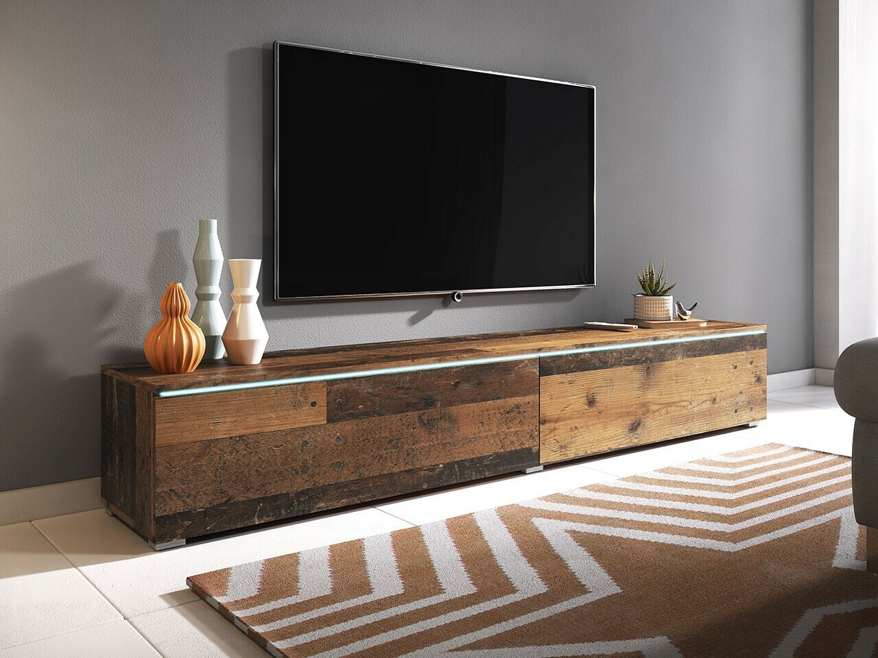 TV stand Scientia I (Aged wood)
