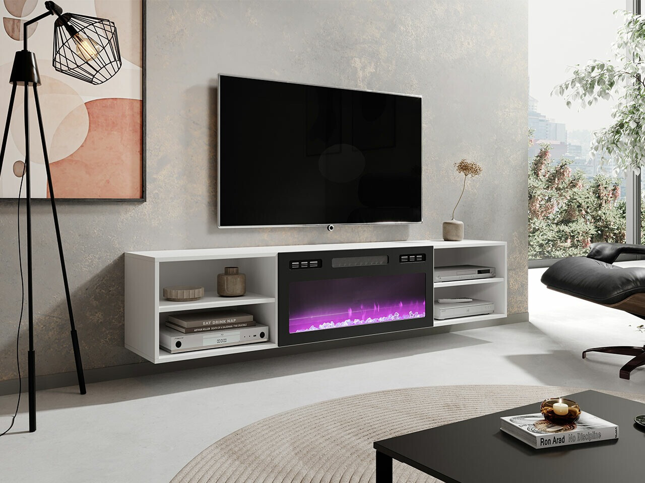 TV stand Charlotte 190 (White + Black)