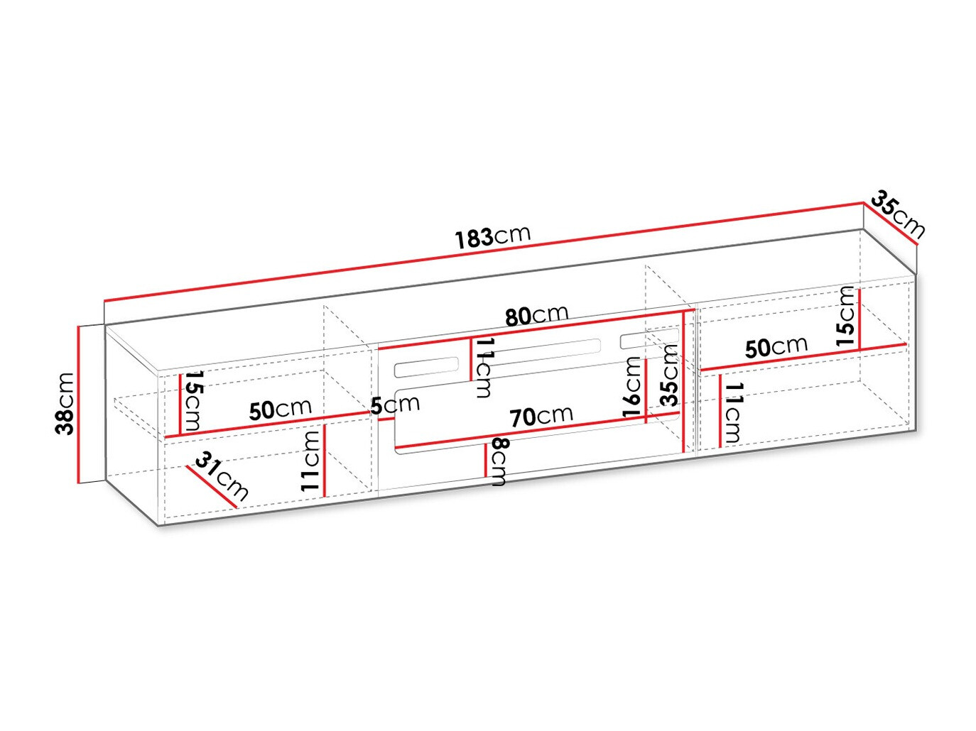 TV stand Mensura (Black)