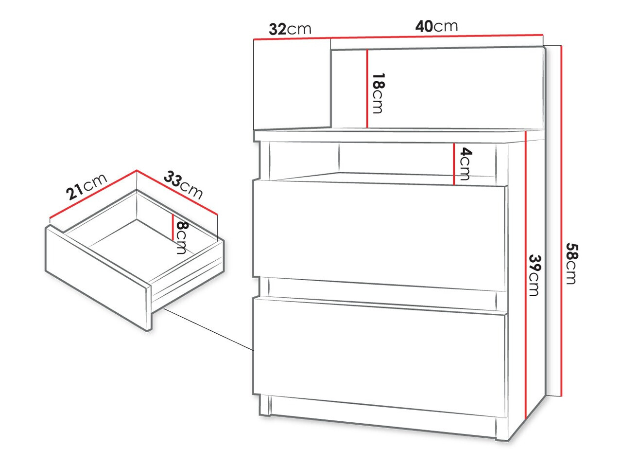 Bedside table Comfivo Structor (Black)