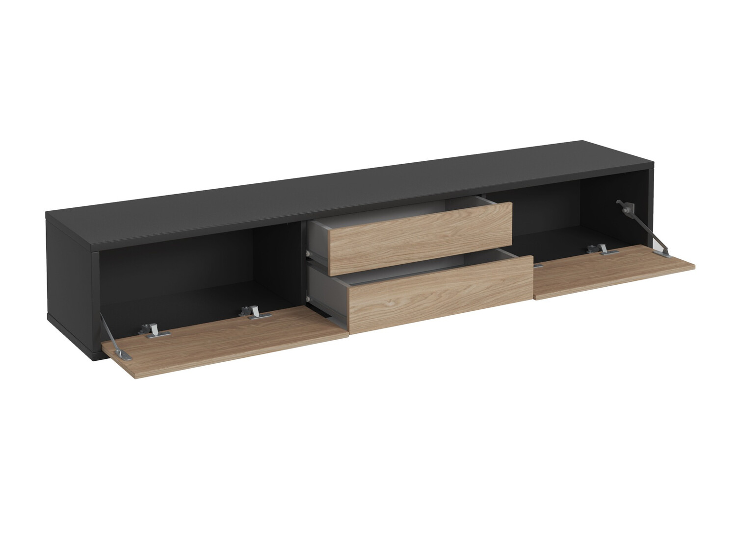 TV stand Austin 325 (Anthracite + Oak)