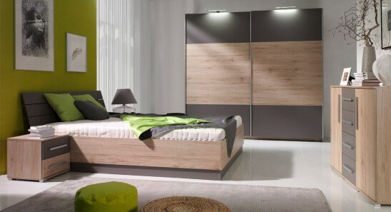 Wardrobe Murrieta 150 (San Remo oak + Grey)