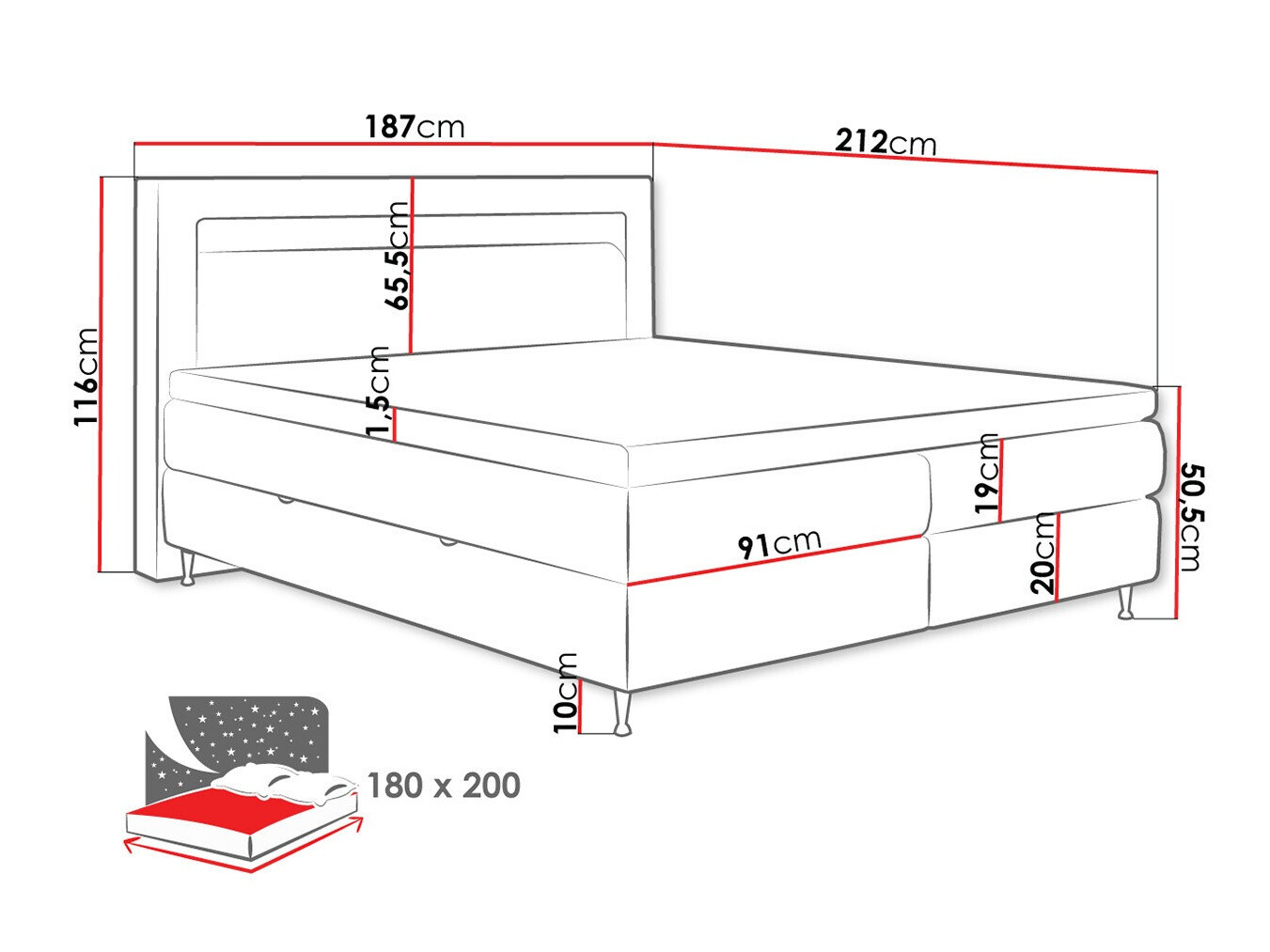 Continental bed ComfiDream Celara (Fresh 11)