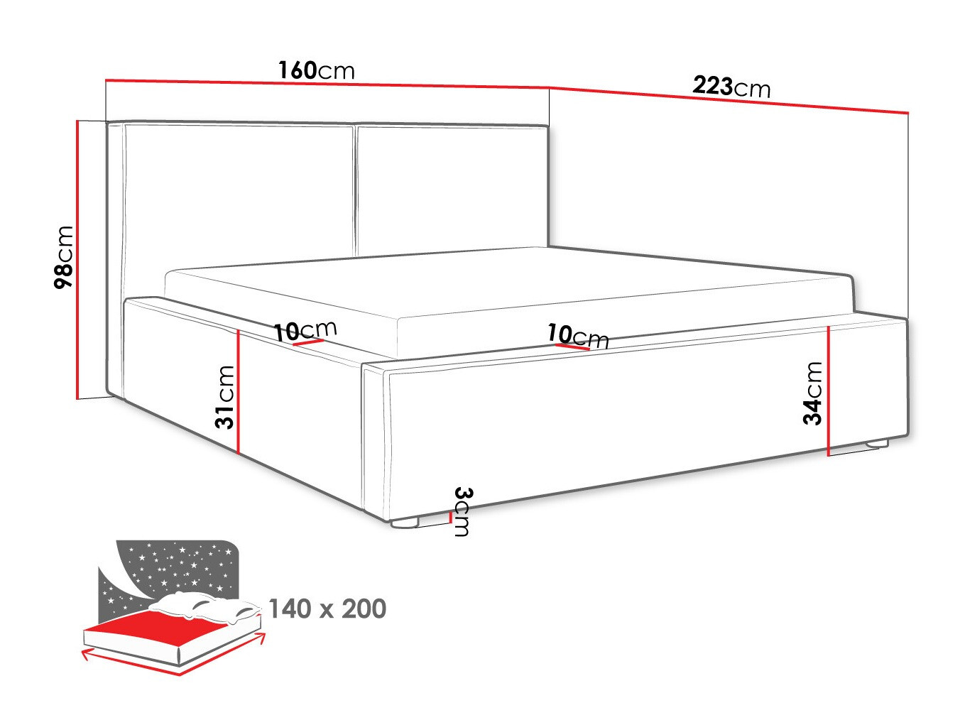 Bed TrendyNest Pelagia (Manila 02)