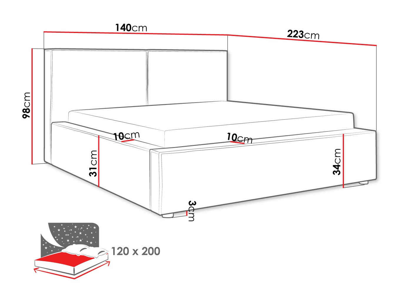 Bed TrendyNest Pelagia (Manila 16)