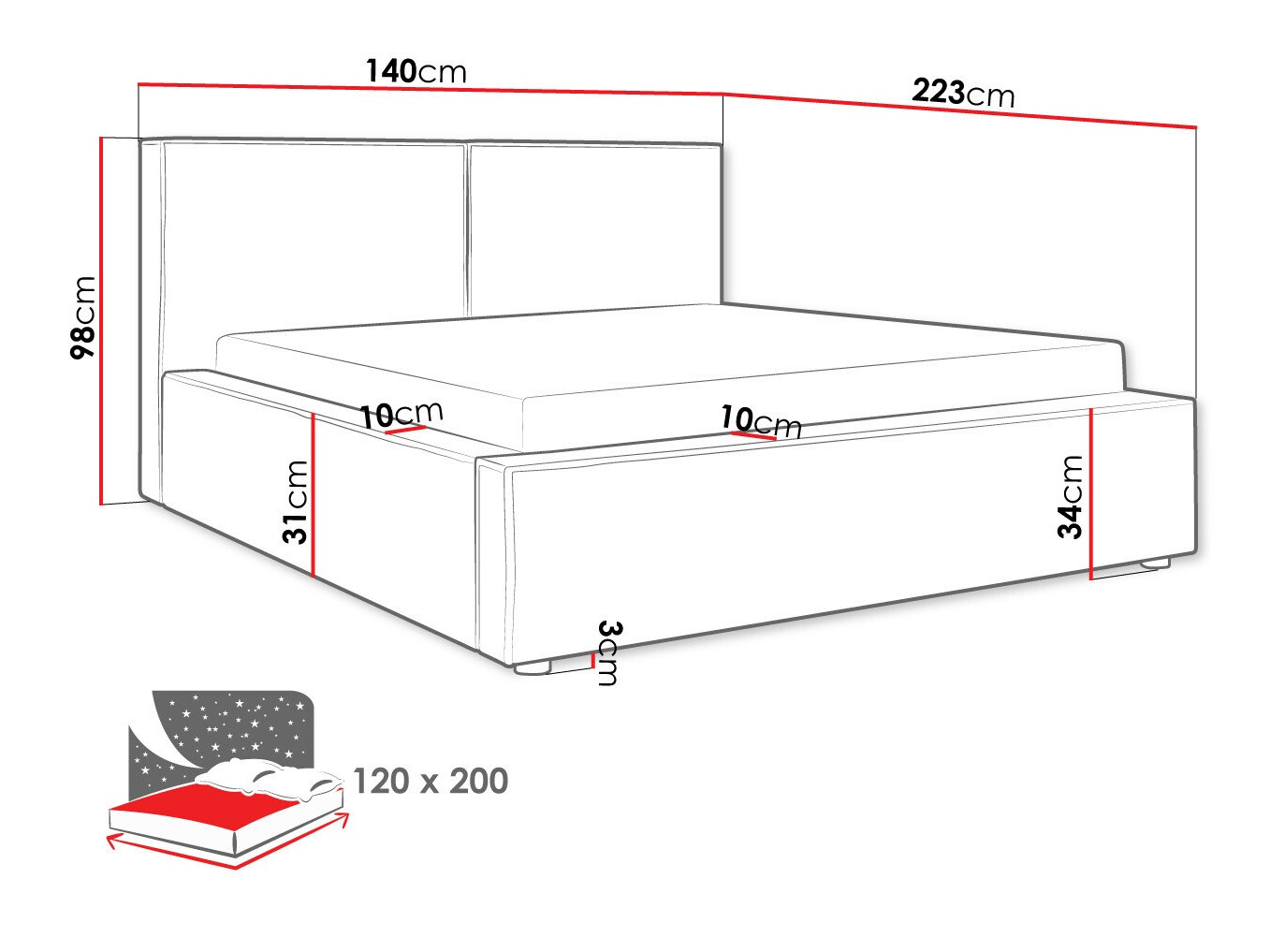 Bed TrendyNest Pelagia (Manila 18)