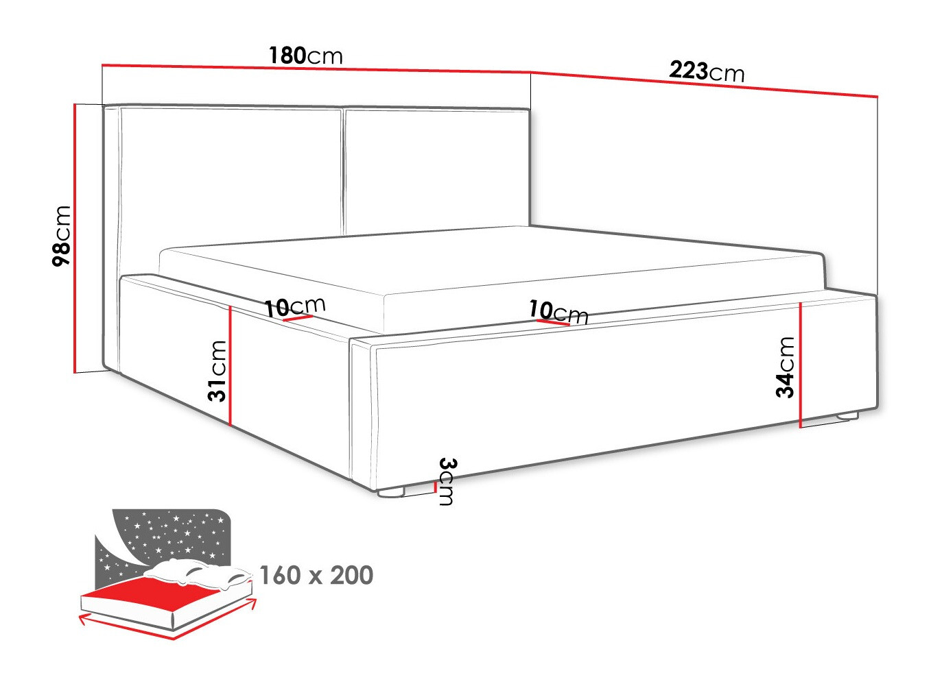 Bed TrendyNest Pelagia (Manila 37)