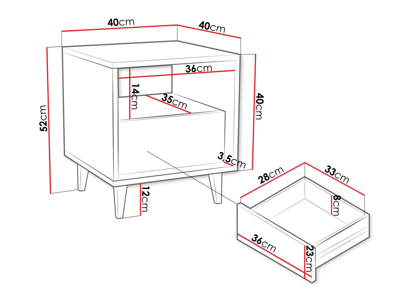 Bedside table Comfivo Romtori