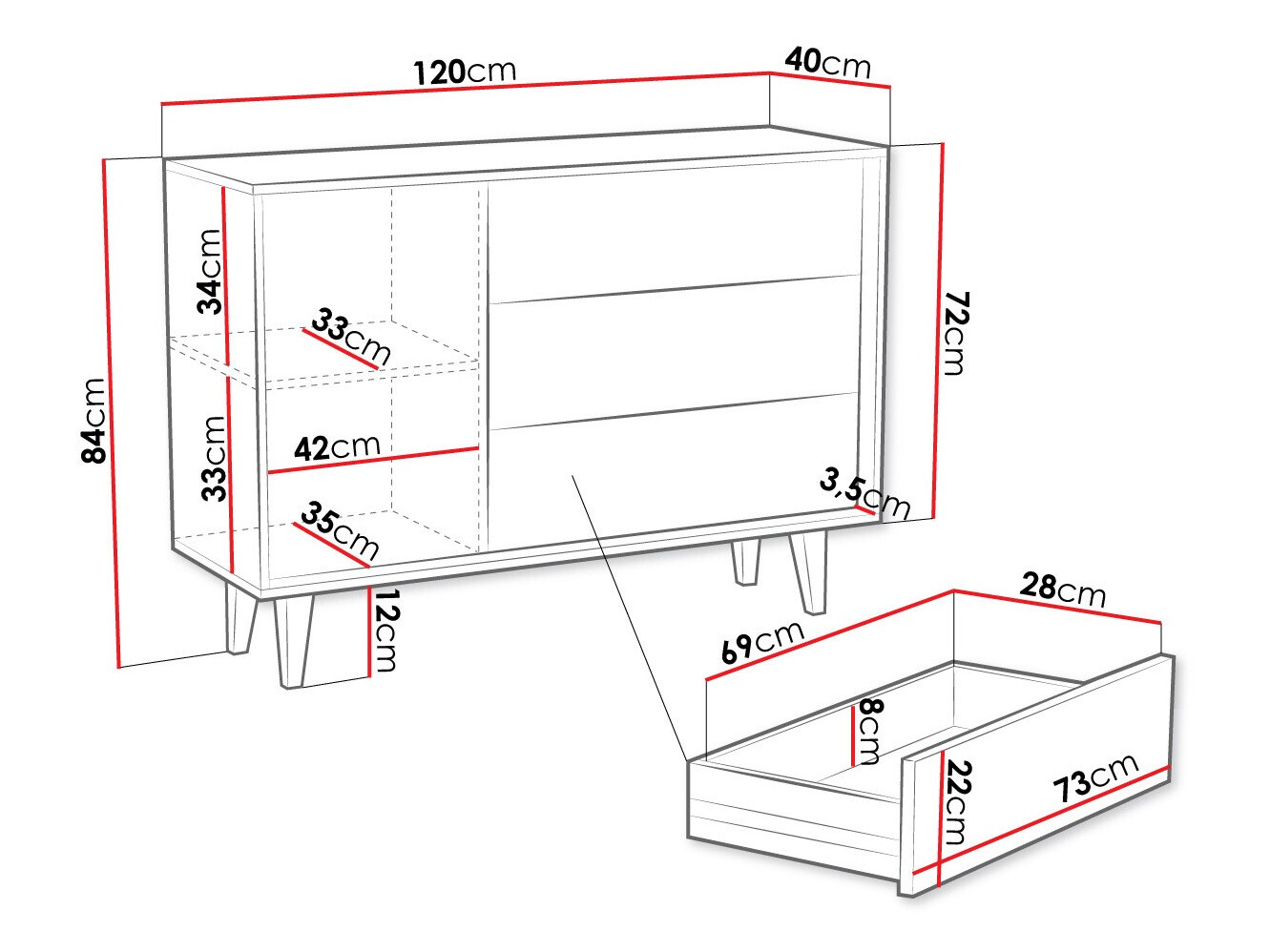 Chest of drawers Comfivo Romtori