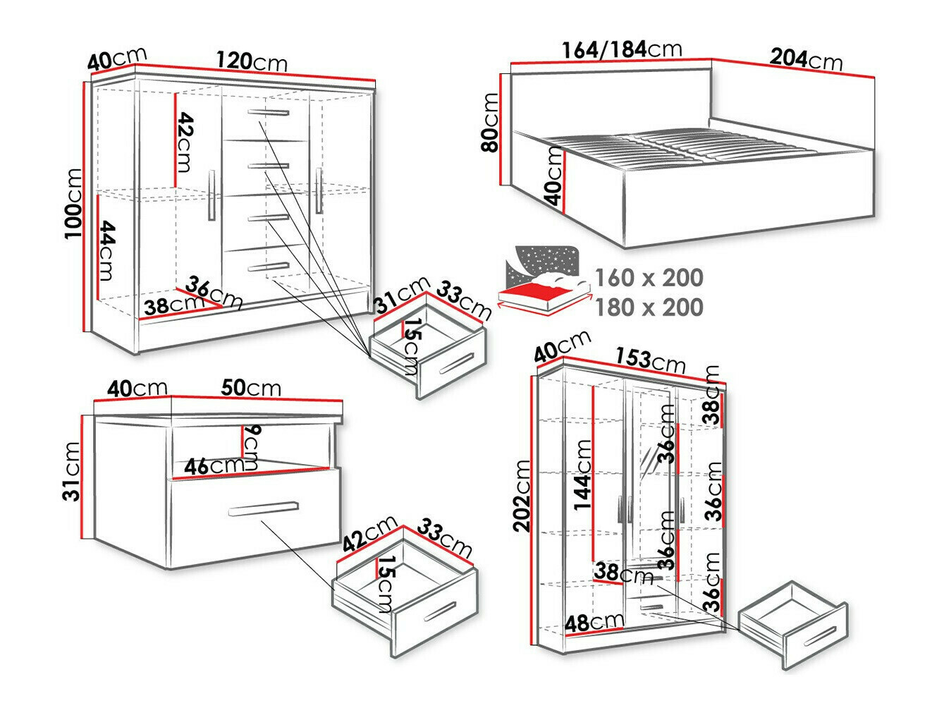 Bedroom set Comfivo Pastor