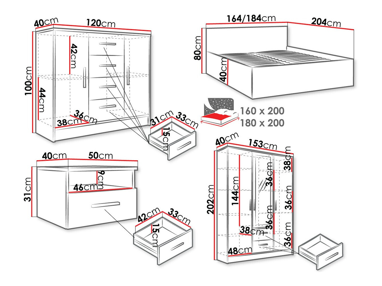 Bedroom set Comfivo Romtea 104