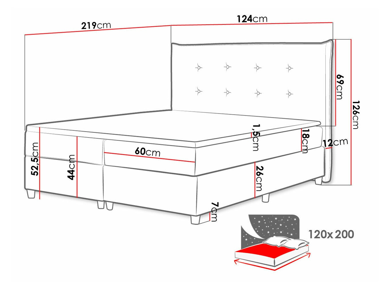 Continental bed Titulus (Zetta 297)