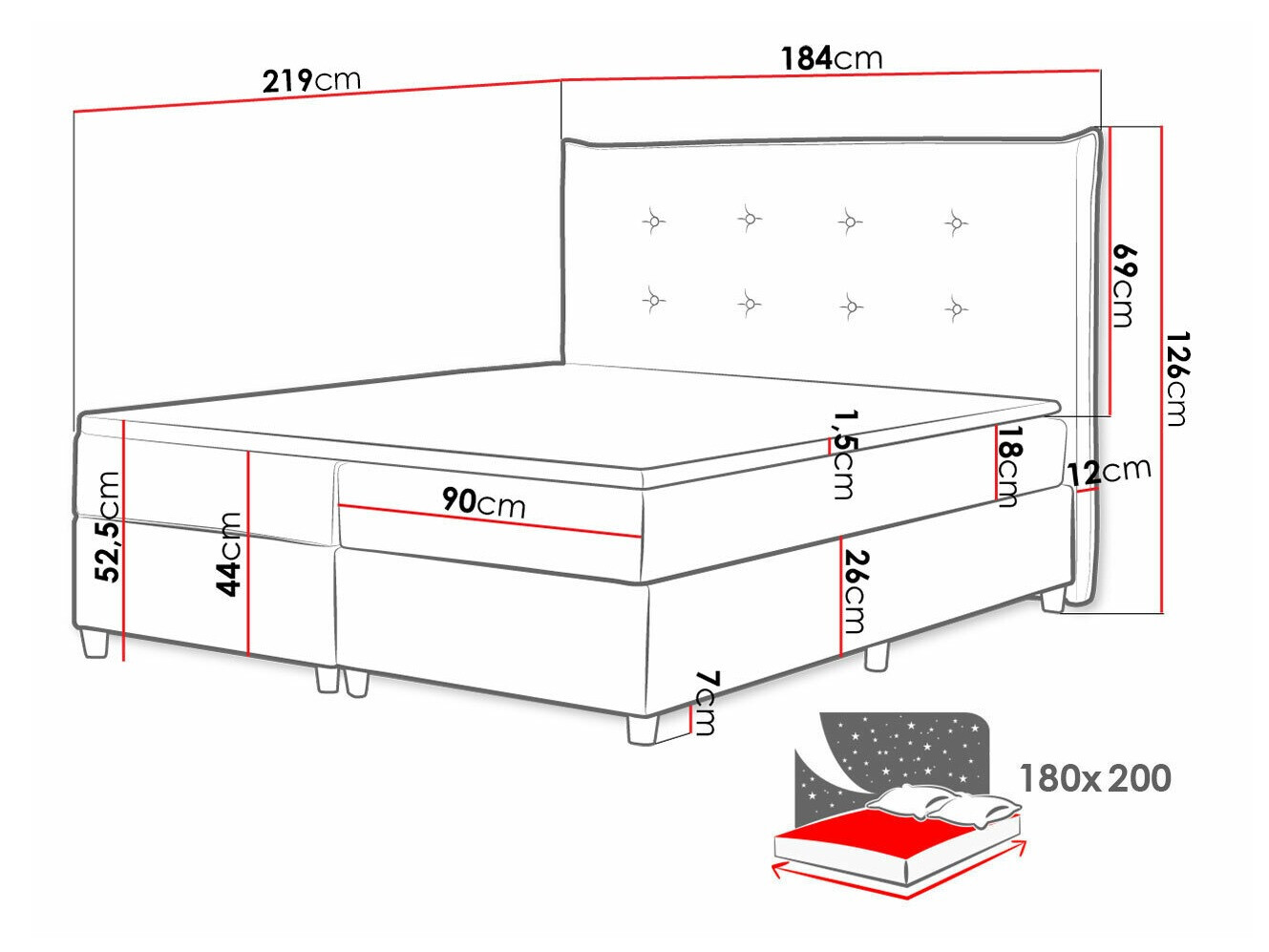 Continental bed Titulus (Zetta 304)