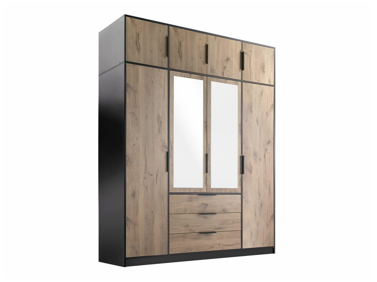Wardrobe Ophdome 114 (Dark oak + Black)