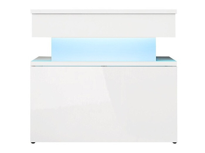 Bedside table Monfero (White + Glossy white)