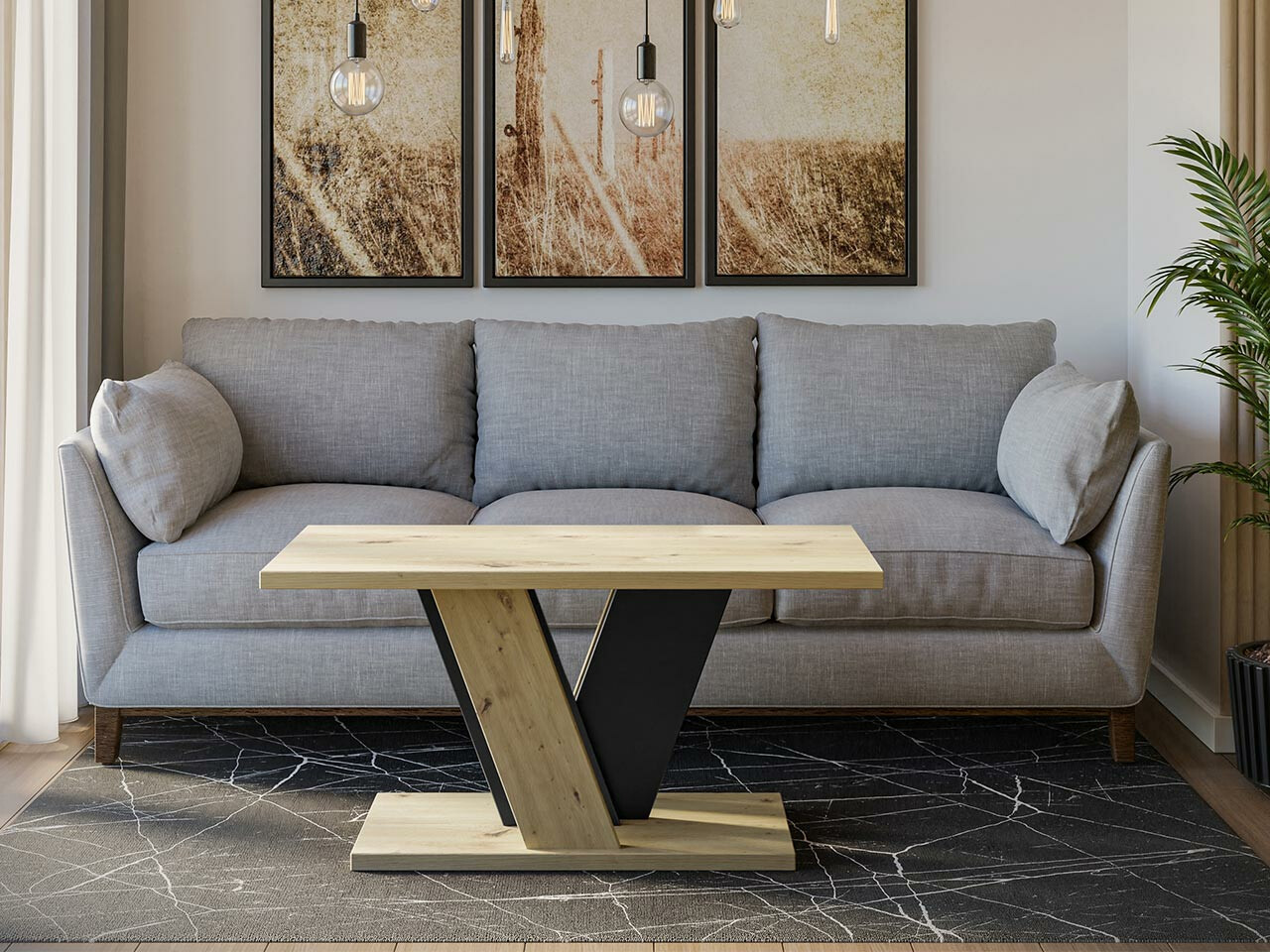 Coffee table Goodyear 128 (Artisan oak + Black)