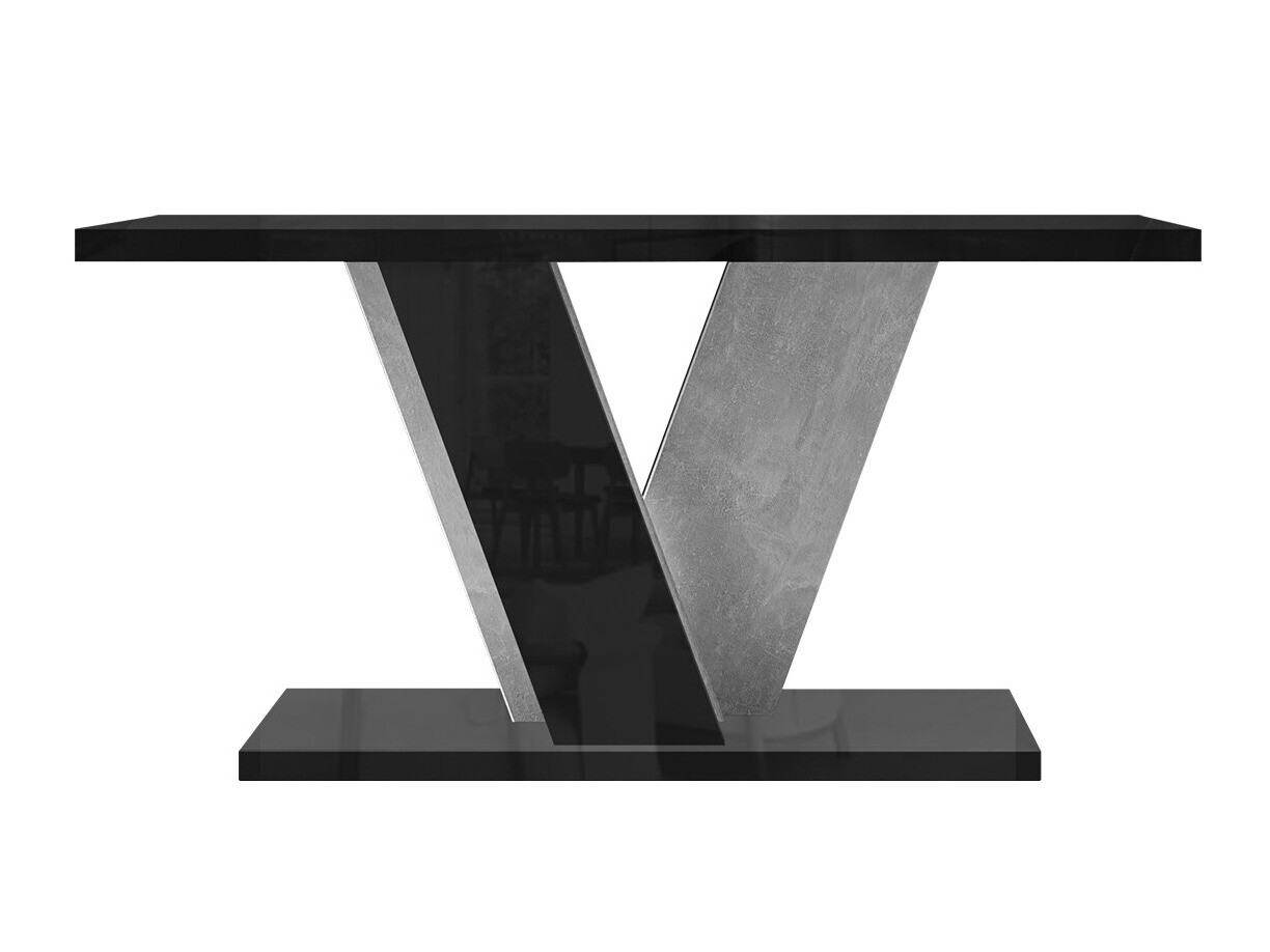 Coffee table Goodyear 128 (Glossy black + Concrete)