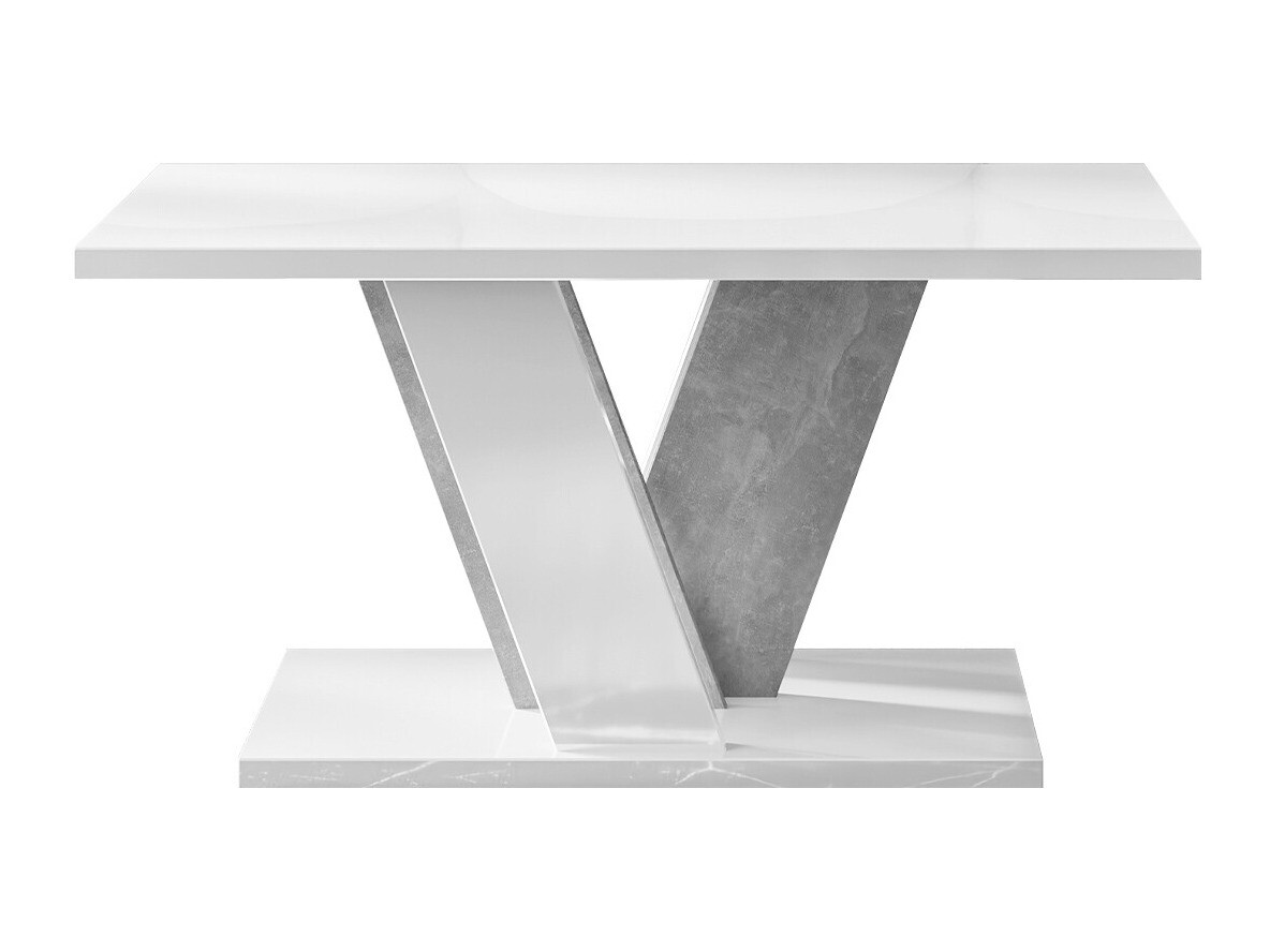 Coffee table Goodyear 128 (Glossy white + Grey)