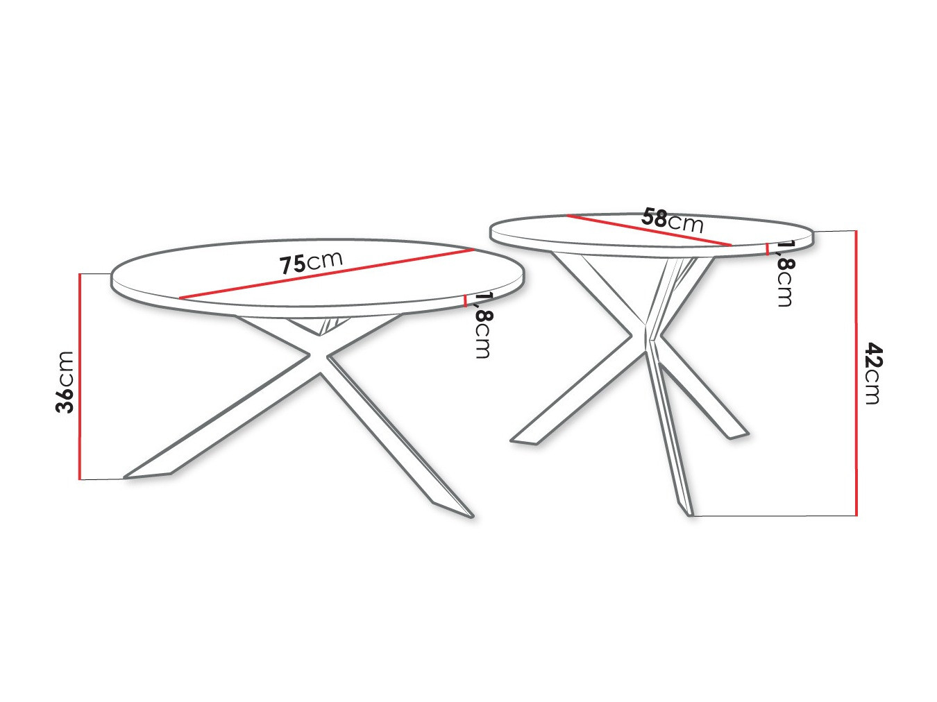 Coffee table set Oswego 108 (Black)