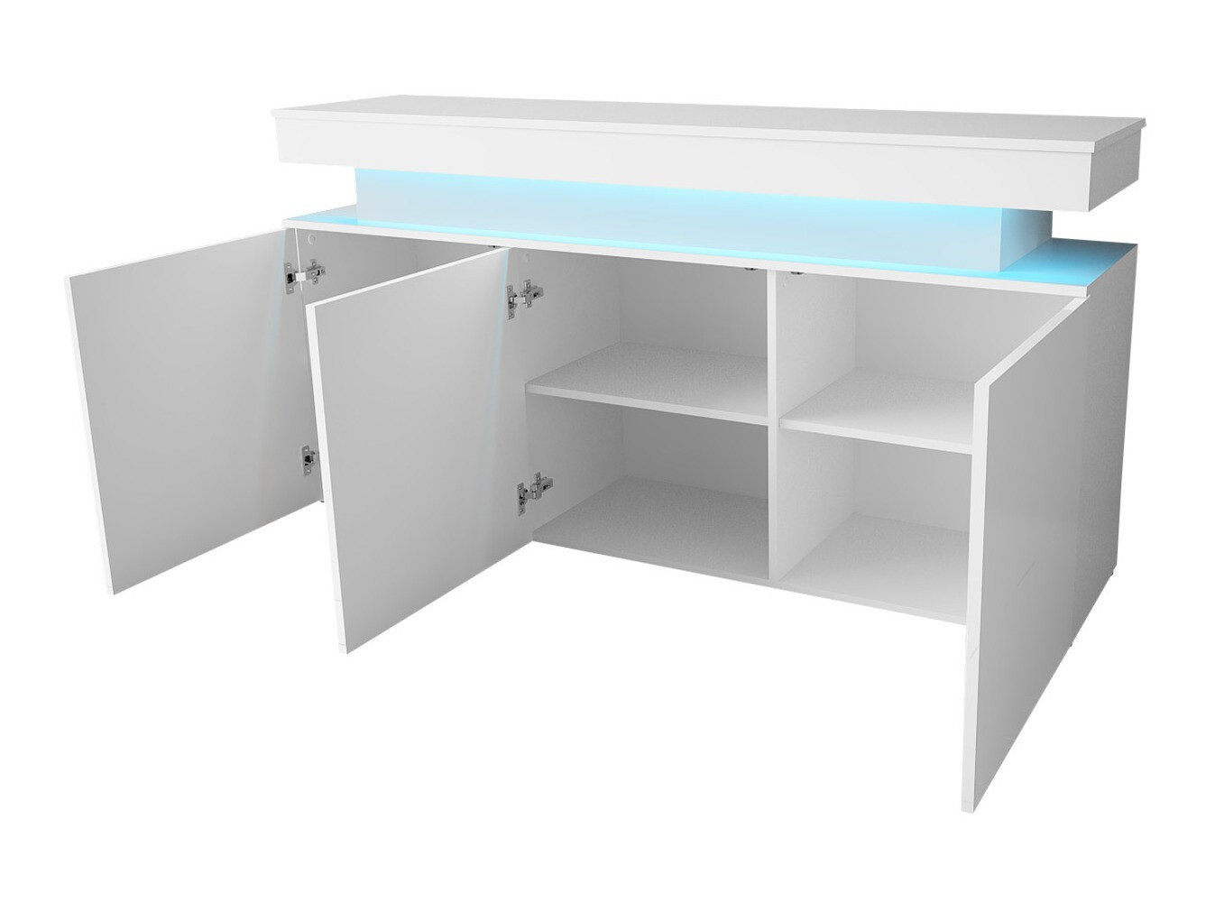 Living room set Monfero (White + Glossy white)