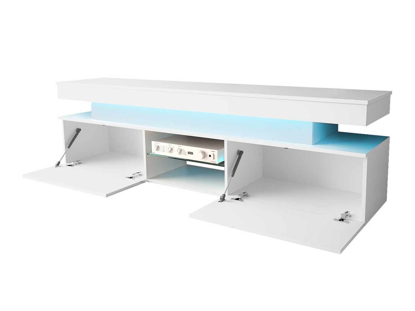 Living room set Monfero (White + Glossy white)