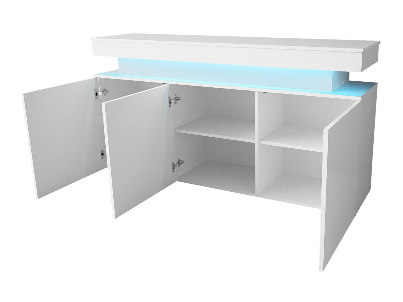 Sideboard Monfero (White + Glossy white)