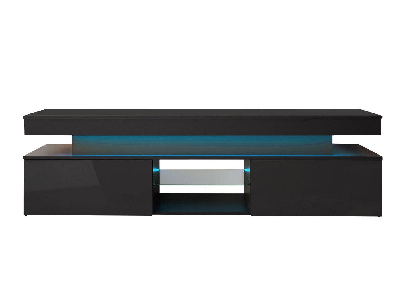 TV stand Monfero (Black + Glossy black)