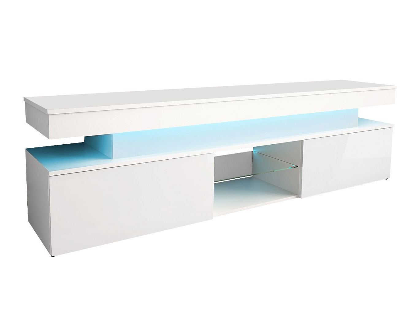 TV stand Monfero (White + Glossy white)