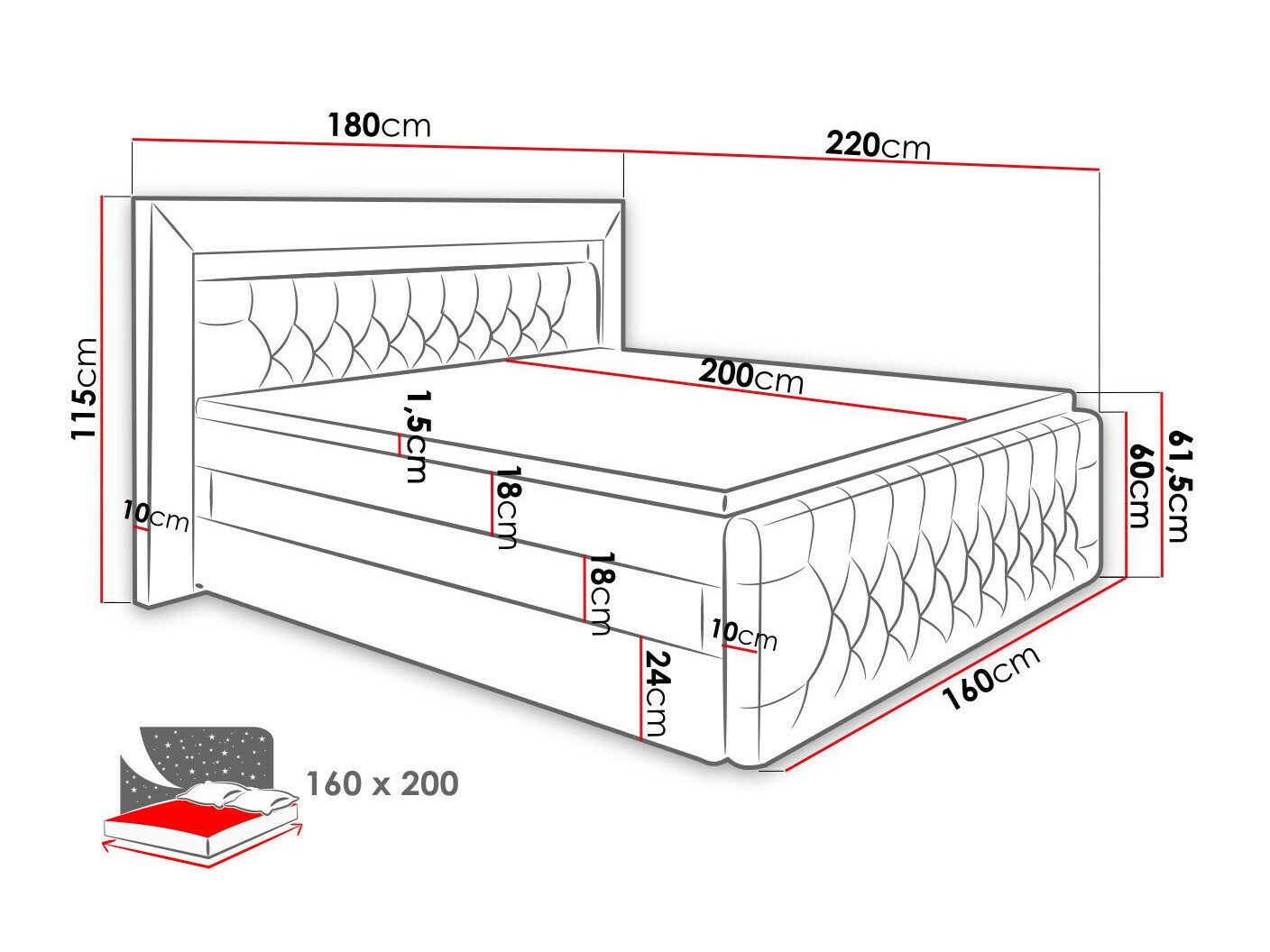 Continental bed Aura IV