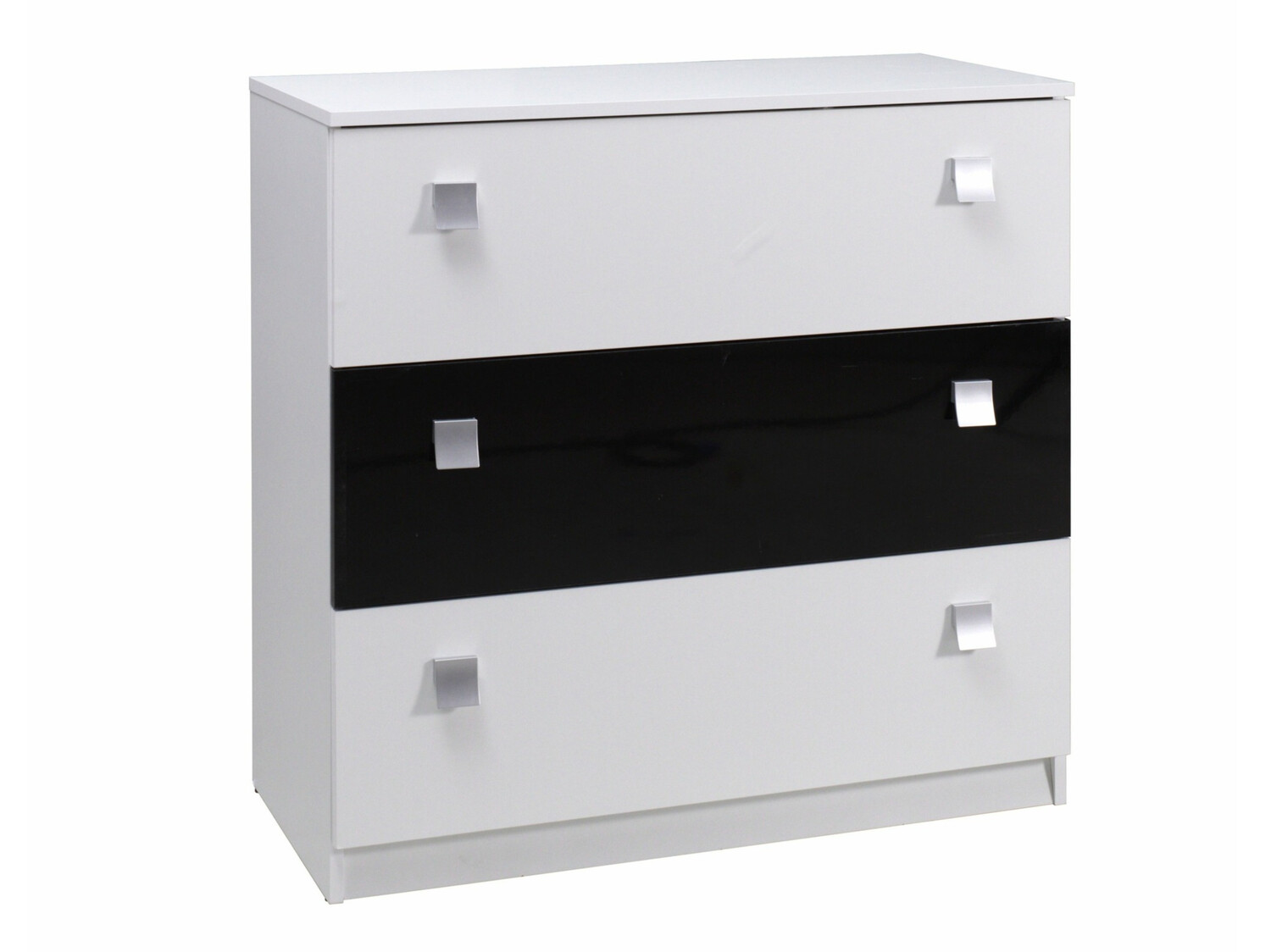 Chest of drawers Murrieta 109 (White + Glossy black)