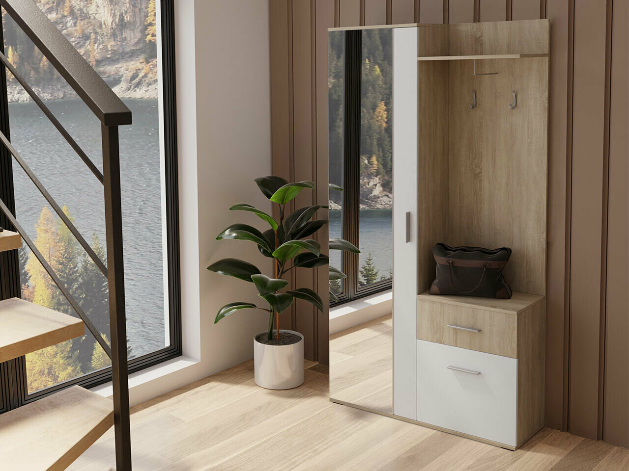 Hallway set Pavo (Sonoma oak + White)