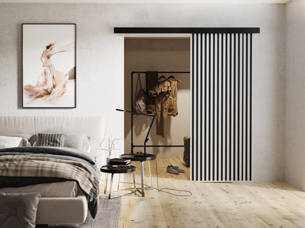 Sliding door Dover 202 (White + Black)