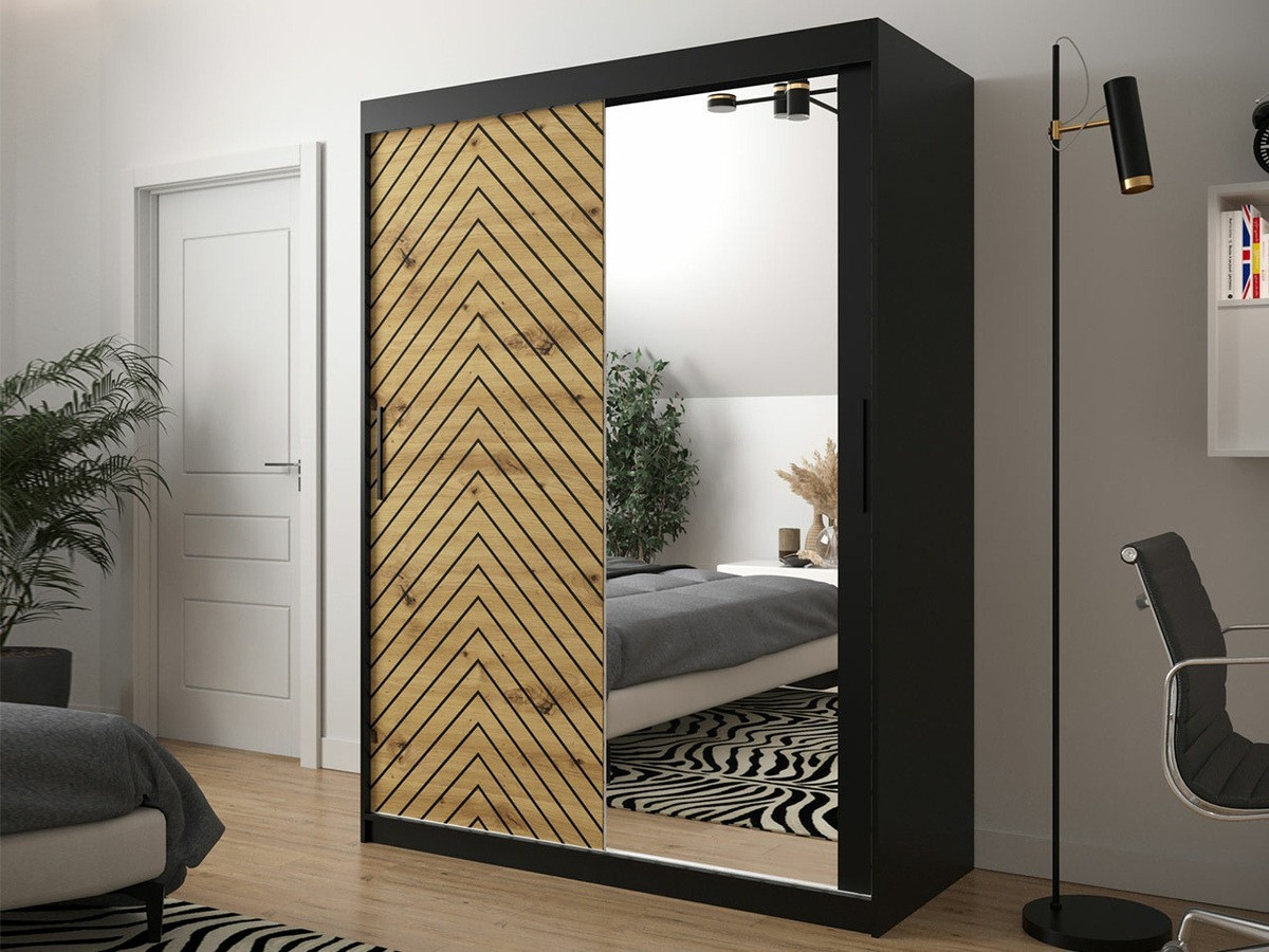 Wardrobe Hartford 311 (Black + Artisan oak)