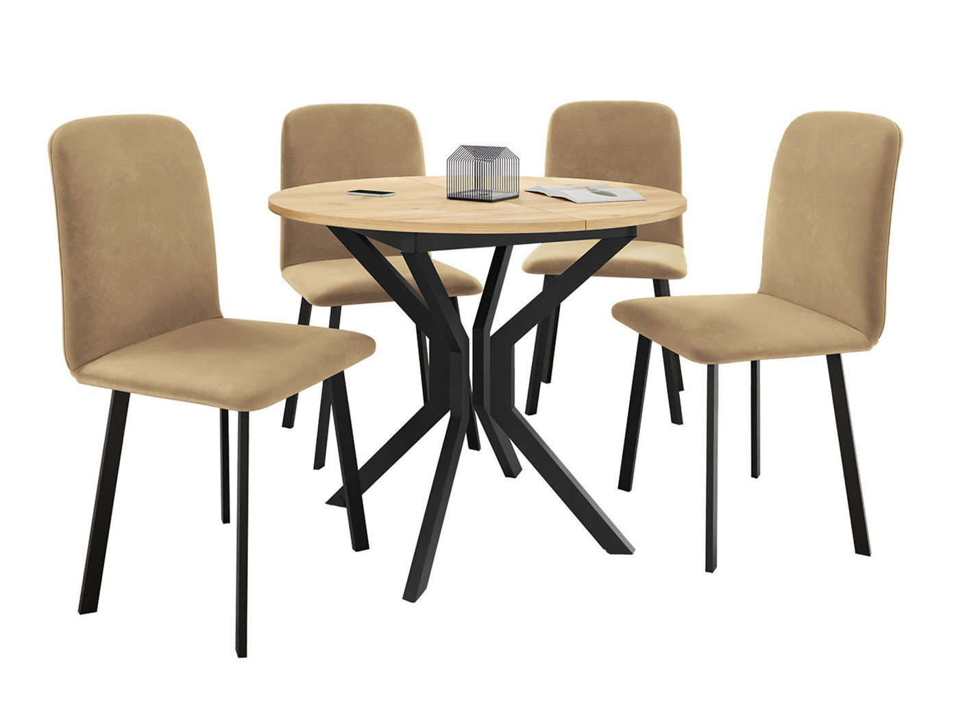 Dining set Edmond 118 (Craft golden oak + Black)