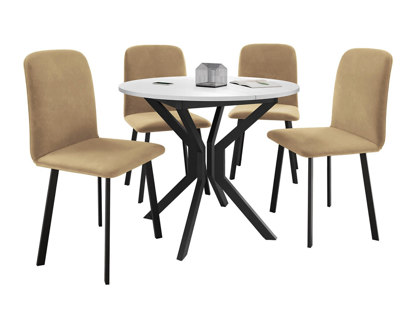 Dining set Edmond 118 (White + Black)
