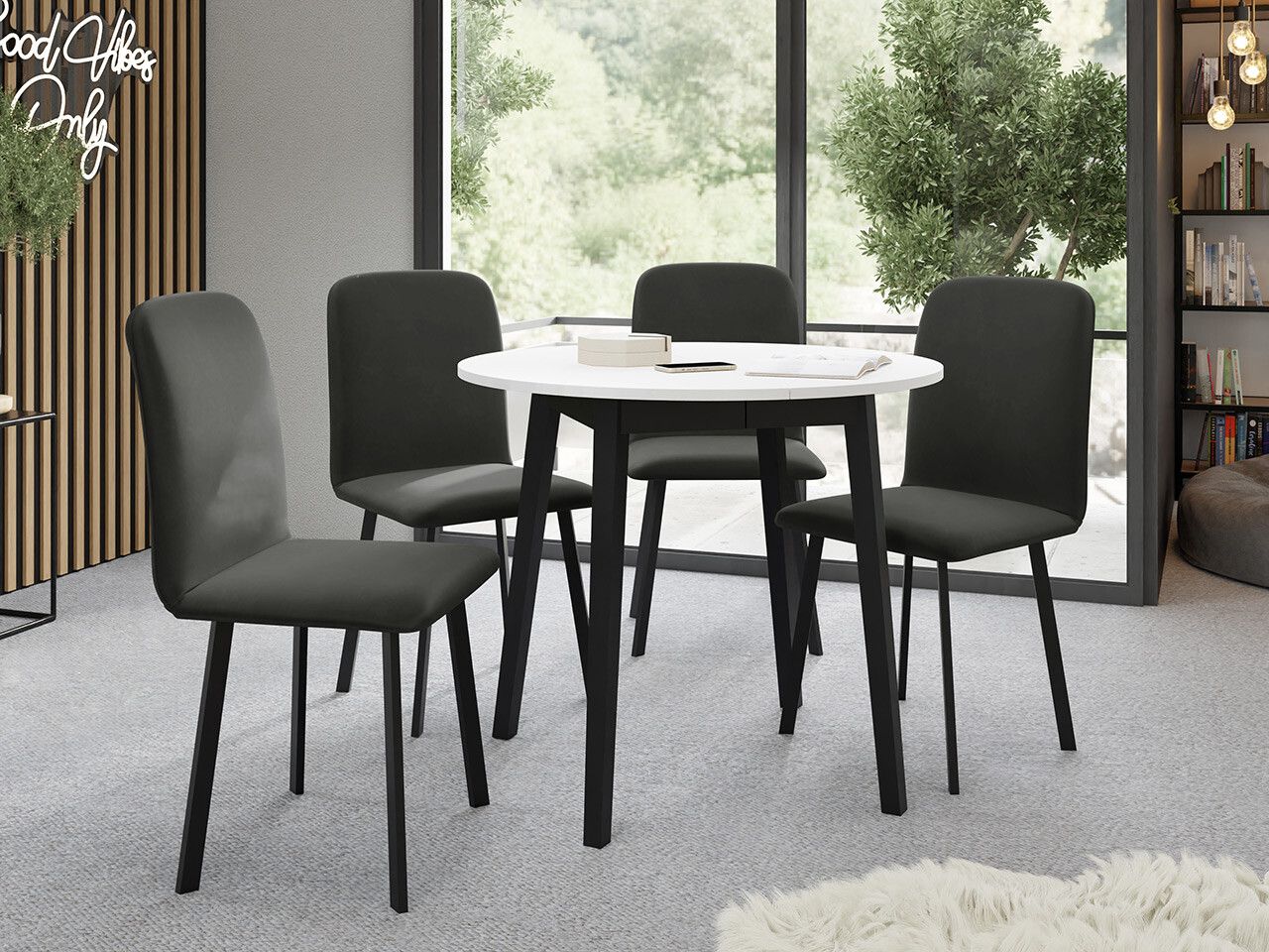 Dining set Edmond 119 (White + Black)