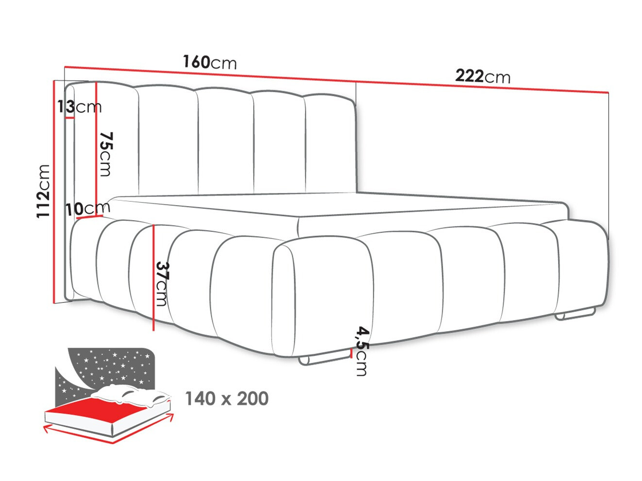 Bed TrendyNest Alceus I (Kronos 07)