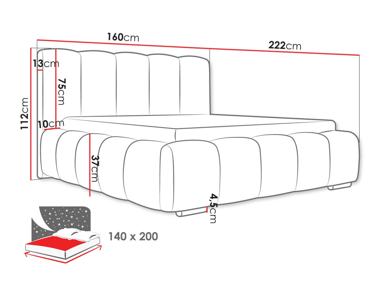 Bed TrendyNest Alceus I (Kronos 22)