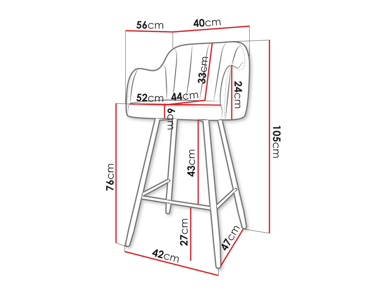 Bar stool Comfivo Anser I (Magic Velvet 2216)