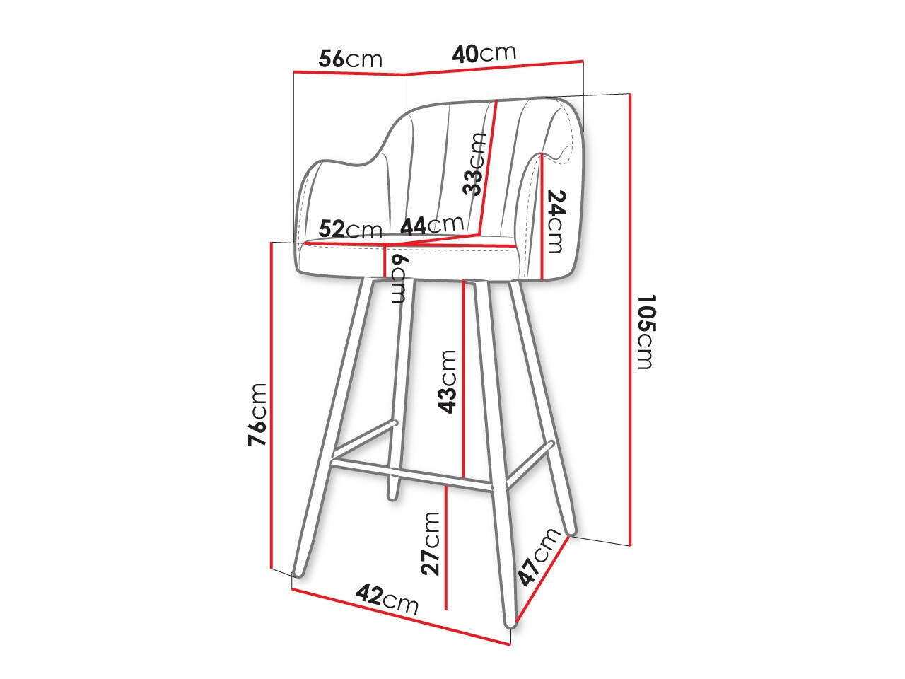 Bar stool Comfivo Anser I (Magic Velvet 2219)