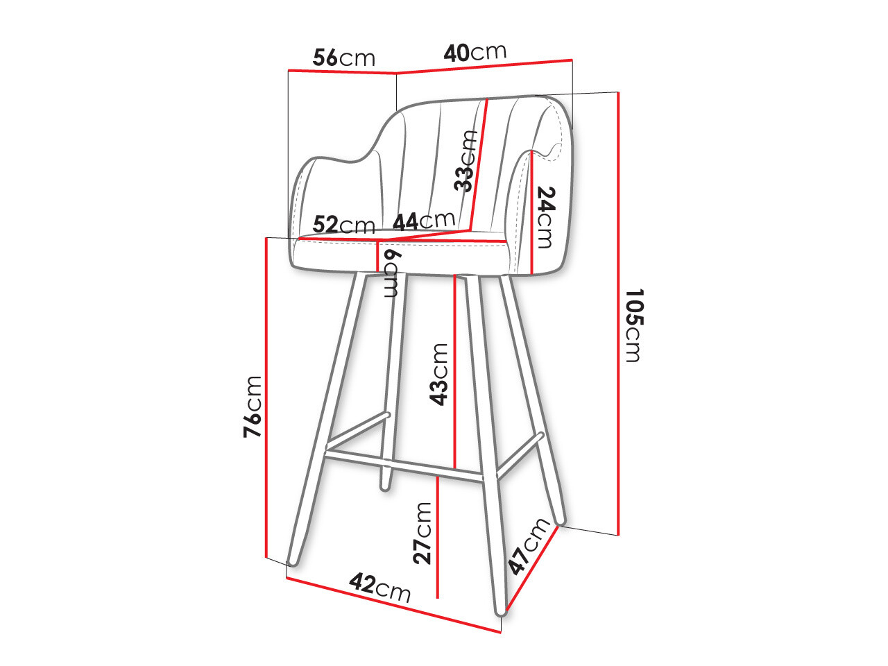 Bar stool Comfivo Anser I (Magic Velvet 2225)