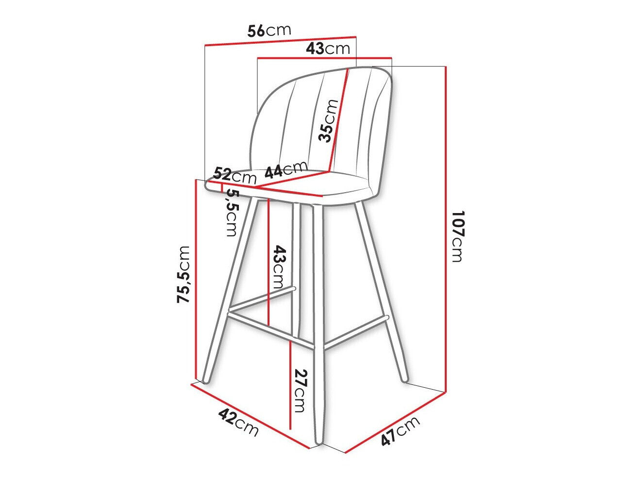 Bar stool Comfivo Anser II (Magic Velvet 2217)