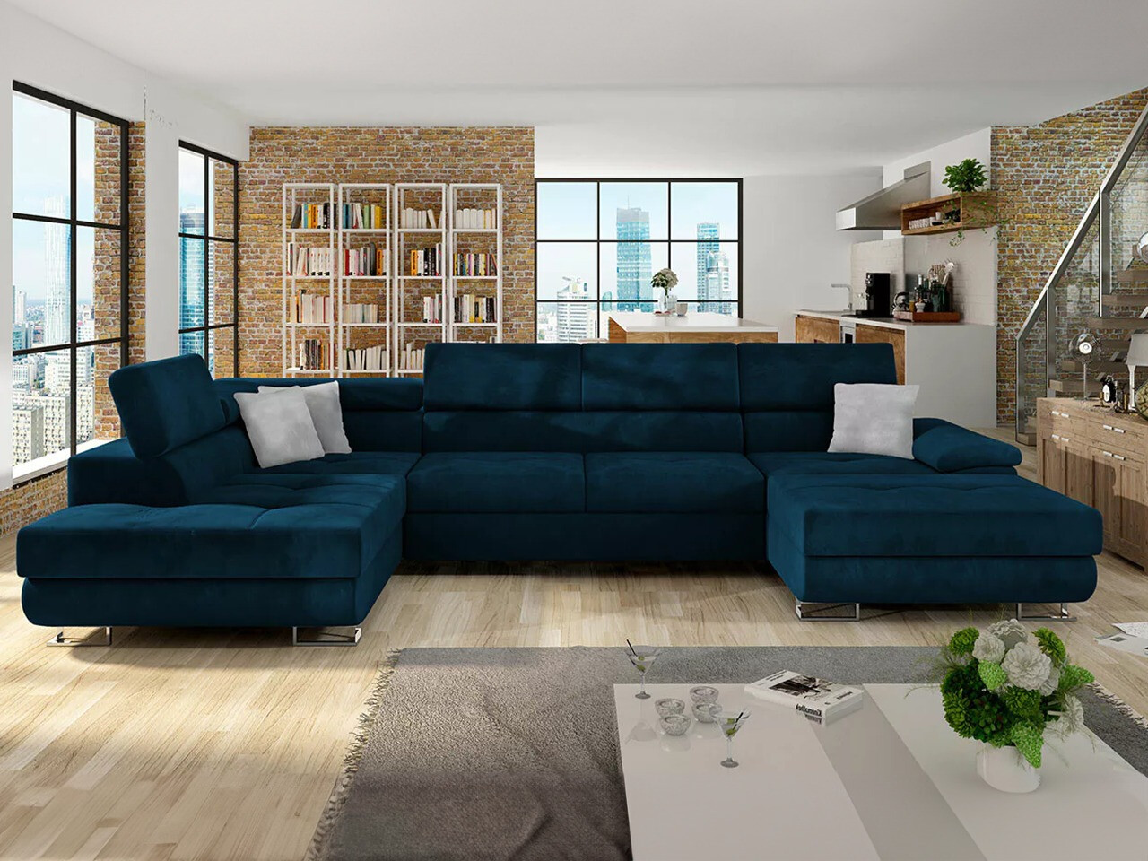 Corner sofa Comfivo Ruta IV (Kronos 09 + Paros 05)