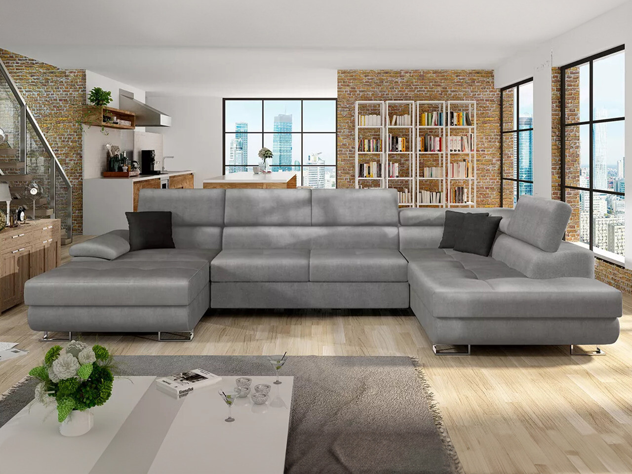 Corner sofa Comfivo Ruta IV (Magic Velvet 2217 + Magic Velvet 2219)