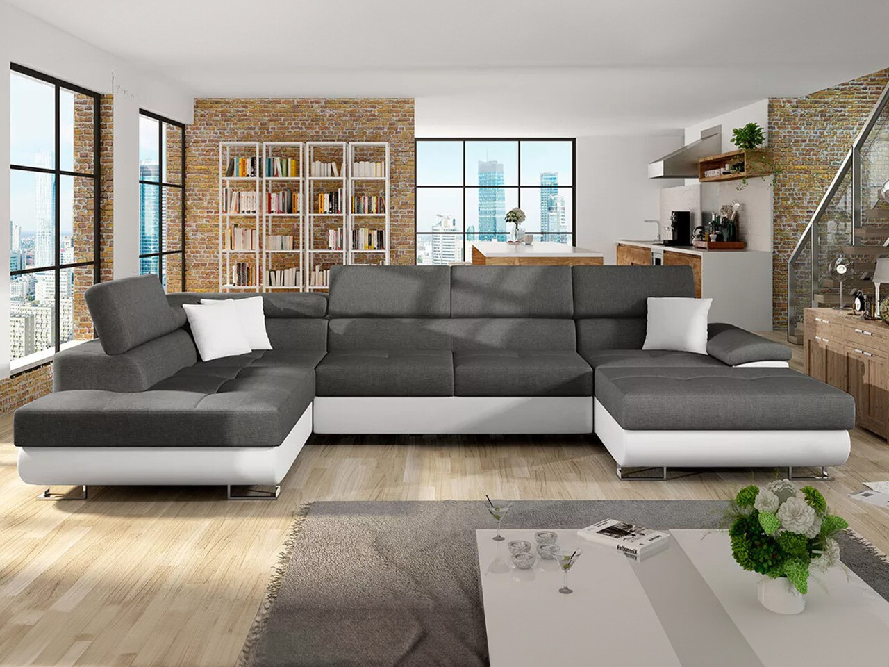 Corner sofa Comfivo Ruta IV (Soft 017 + Lux 06 + Soft 017)